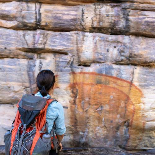 Appreciating the rock art at Ubirr