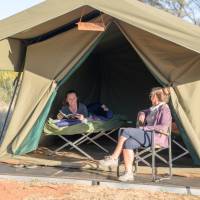 Relaxing at our Eco-Comfort Camps on the Larapinta Trail | Luke Tscharke