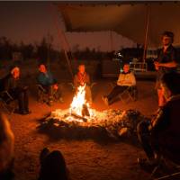 Sit around the campfire at our Eco-Comfort Camps | Luke Tscharke