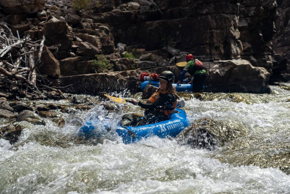 Heading down a rapid on the Mersey River