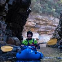 Packrafting through Alum Cliffs Gorge