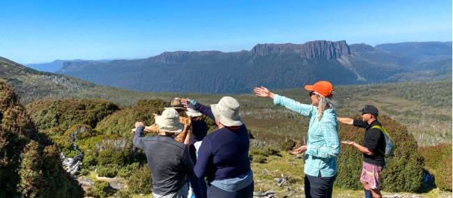 Caro teaching navigation on Overland Track | Luke Hall