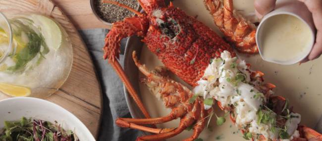 Tasmanian lobster with truffle sauce creme | Peter Kuruvita